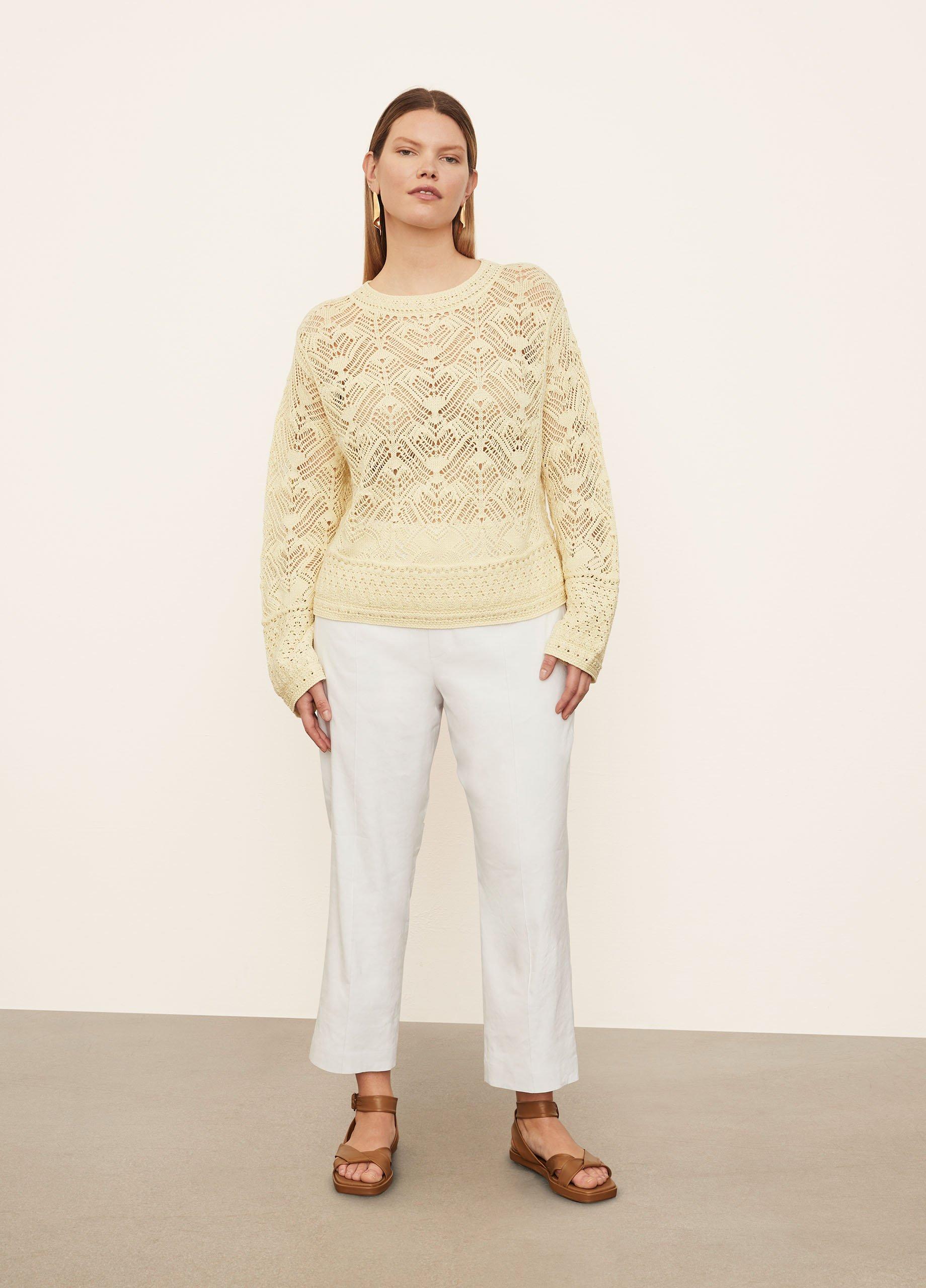 Lace Patchwork Pullover Sweater image number 0