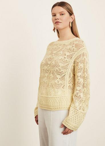 Lace Patchwork Pullover Sweater image number 2