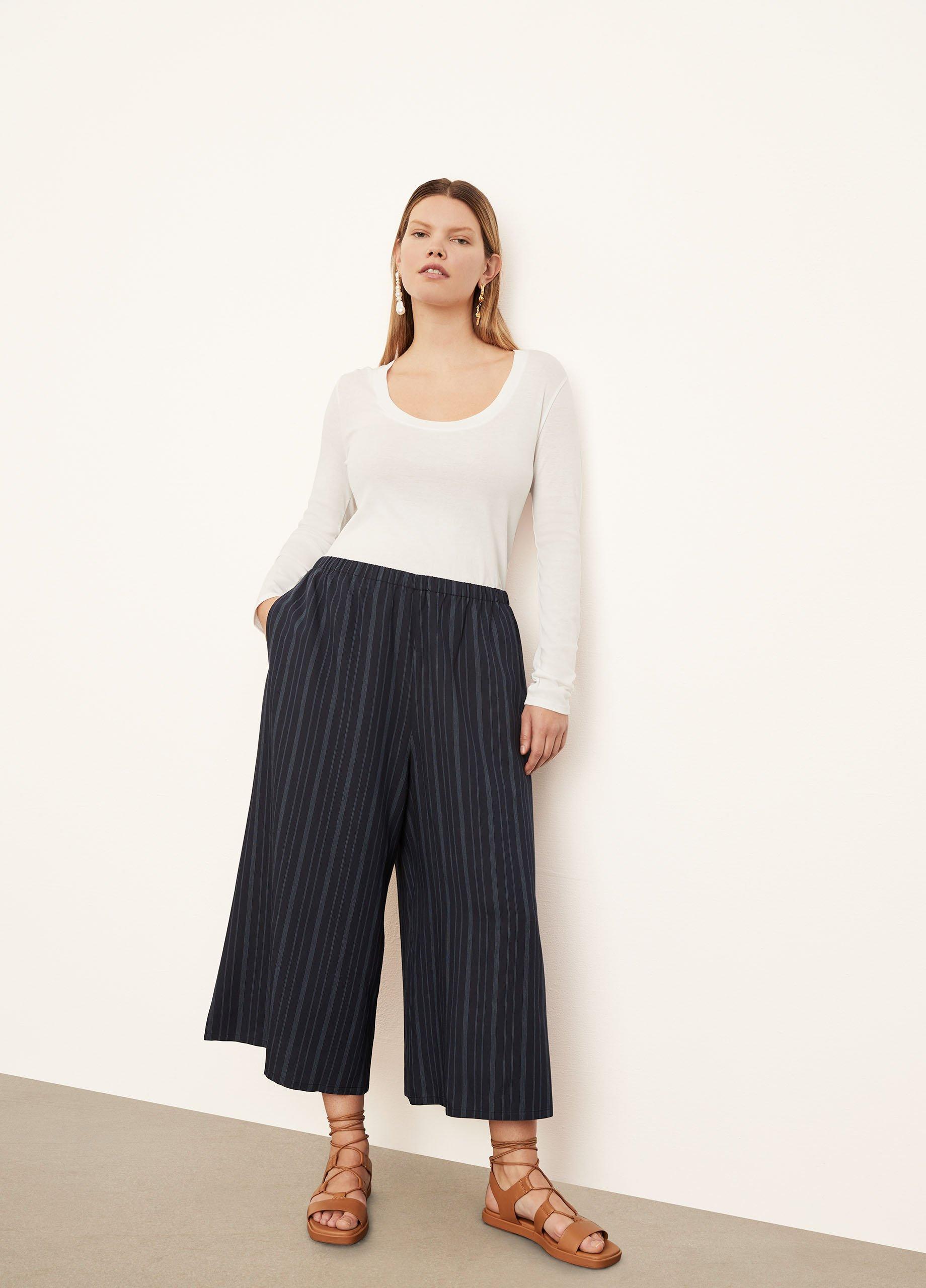 Tie-Front Striped Culotte