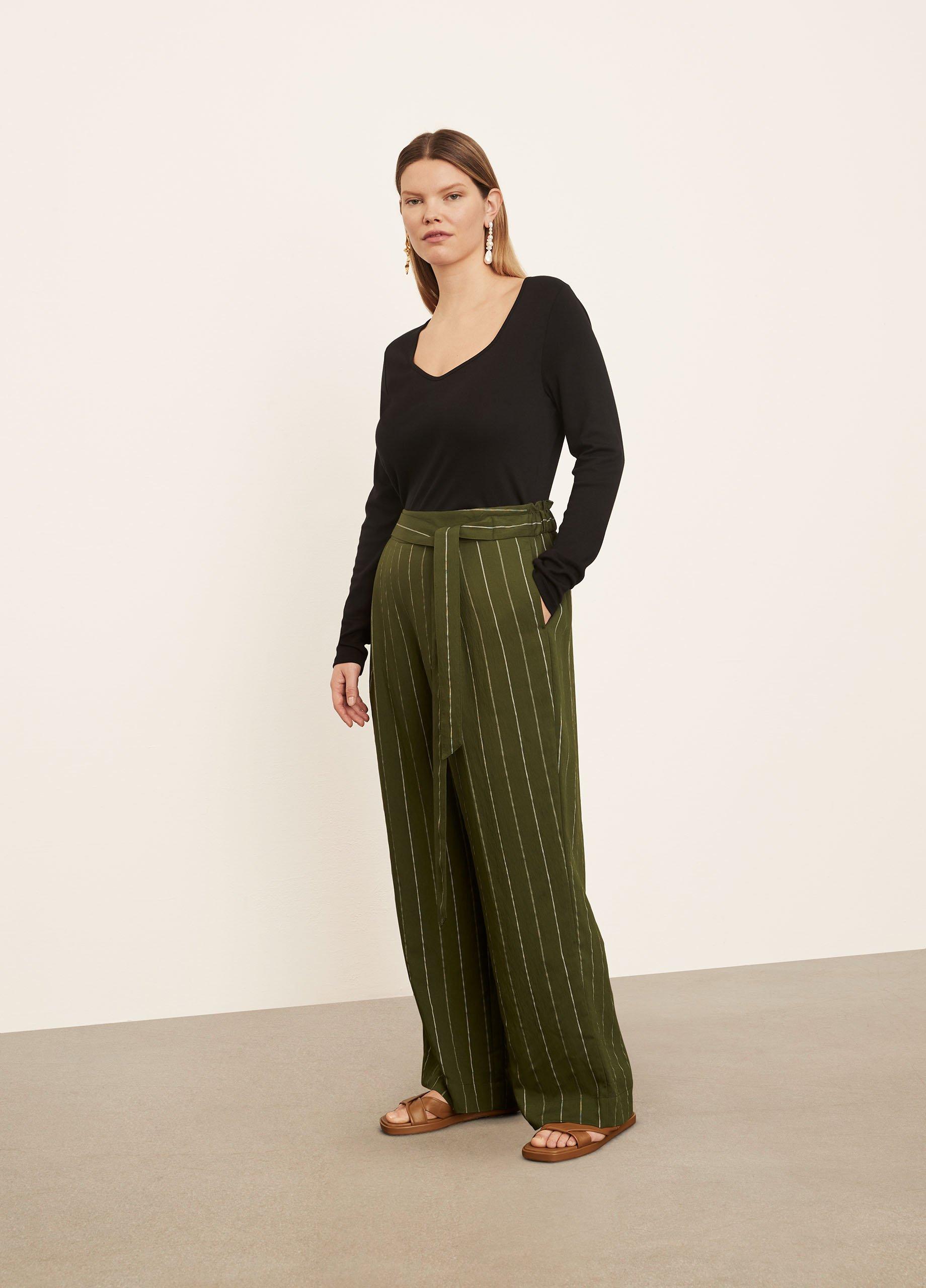 vince dobby stripe belted pants