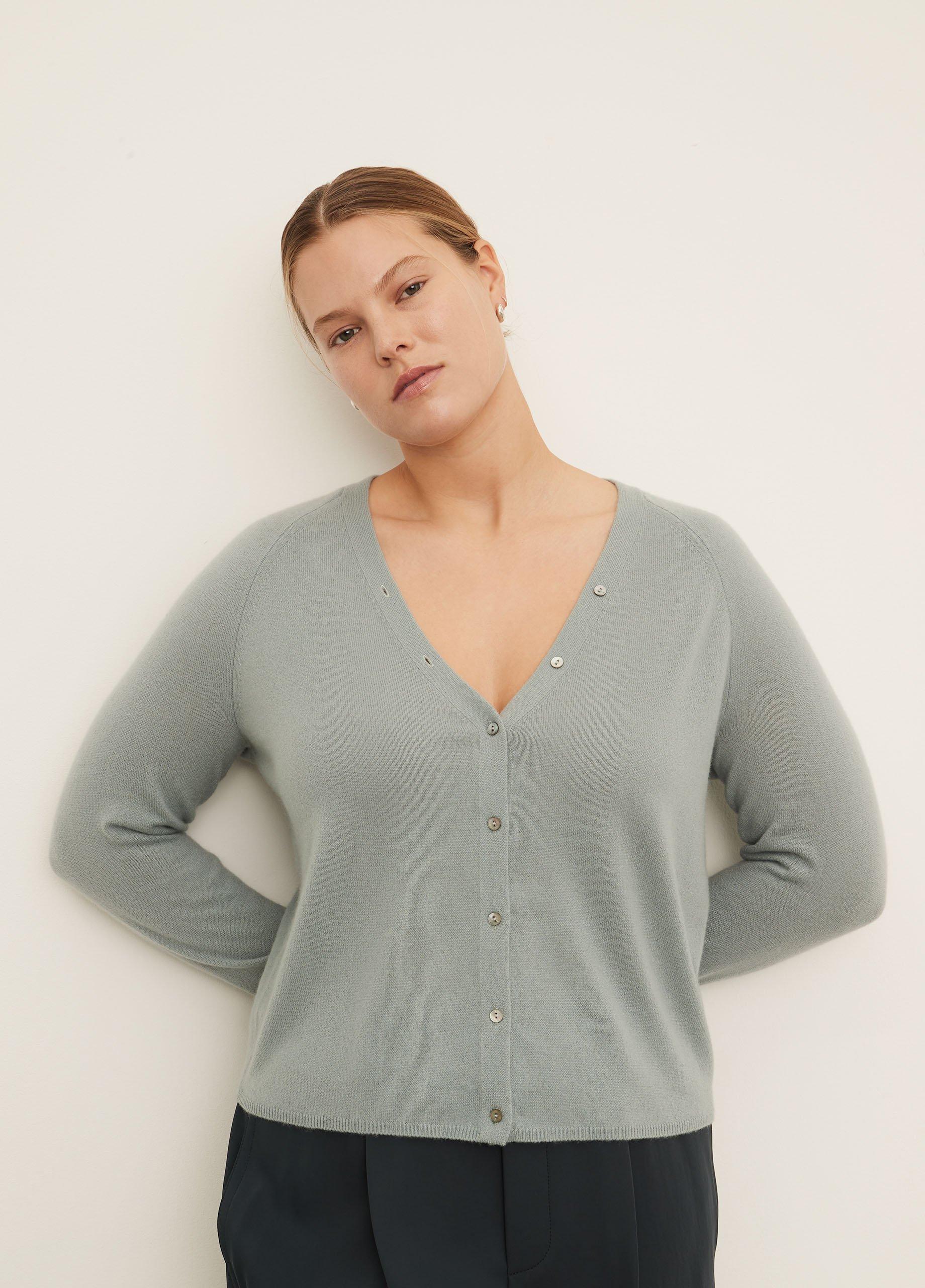 Cashmere Shell Button Cardigan image number 1