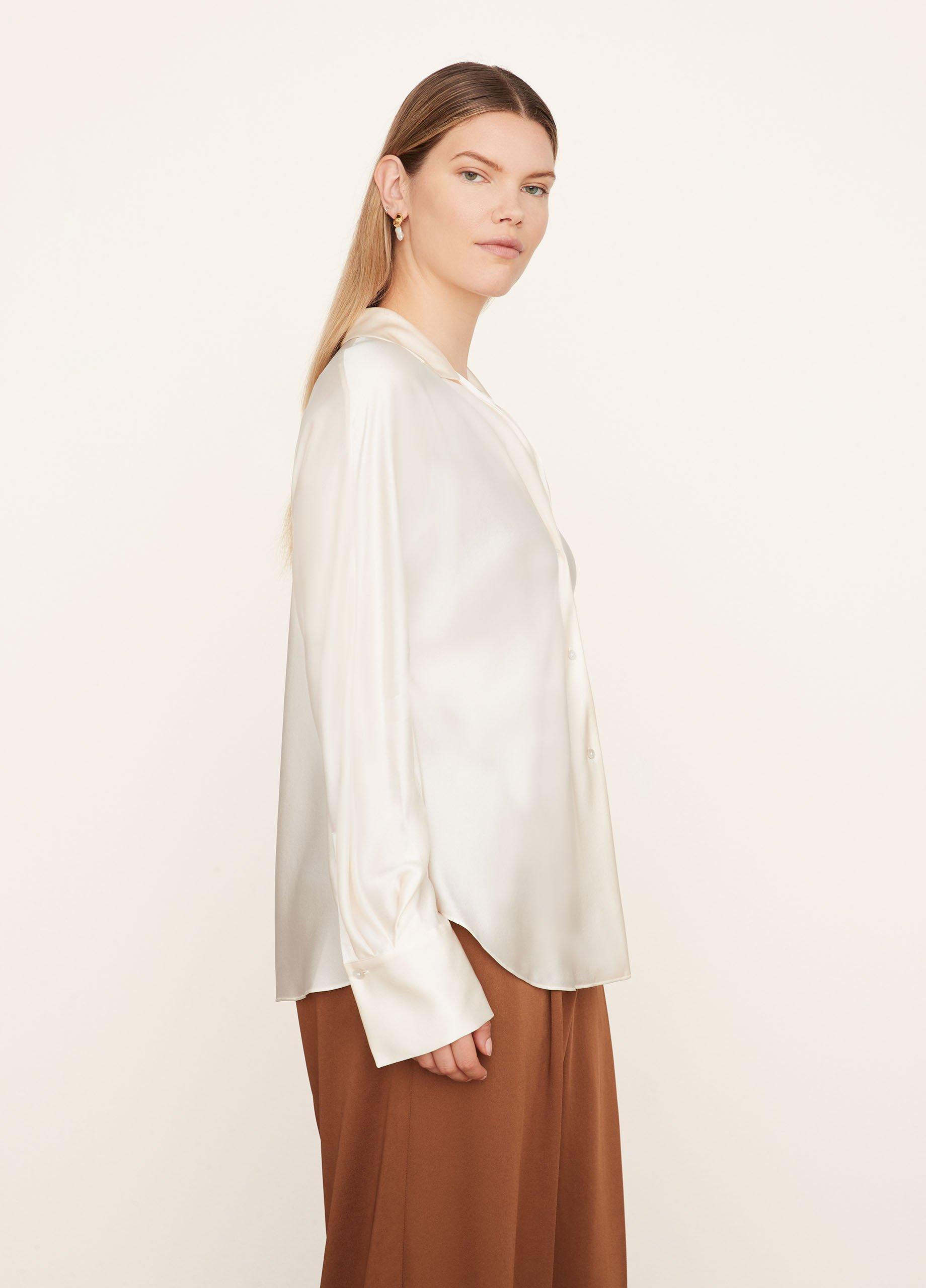Silk Bias Long Sleeve Blouse image number 2