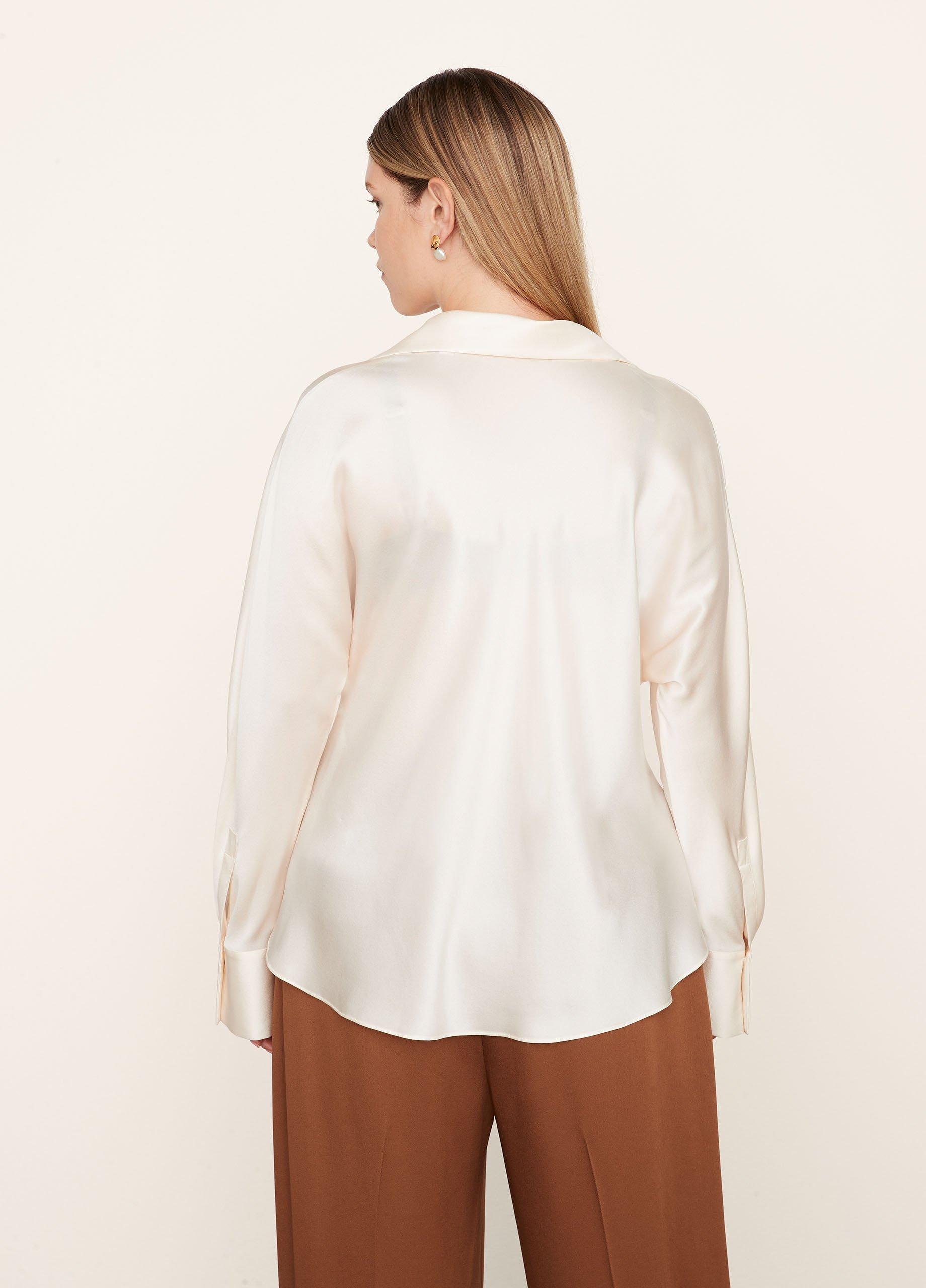 Silk Bias Long Sleeve Blouse image number 3