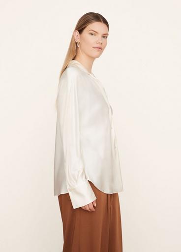 Silk Bias Long Sleeve Blouse in Extended Sizes | Vince