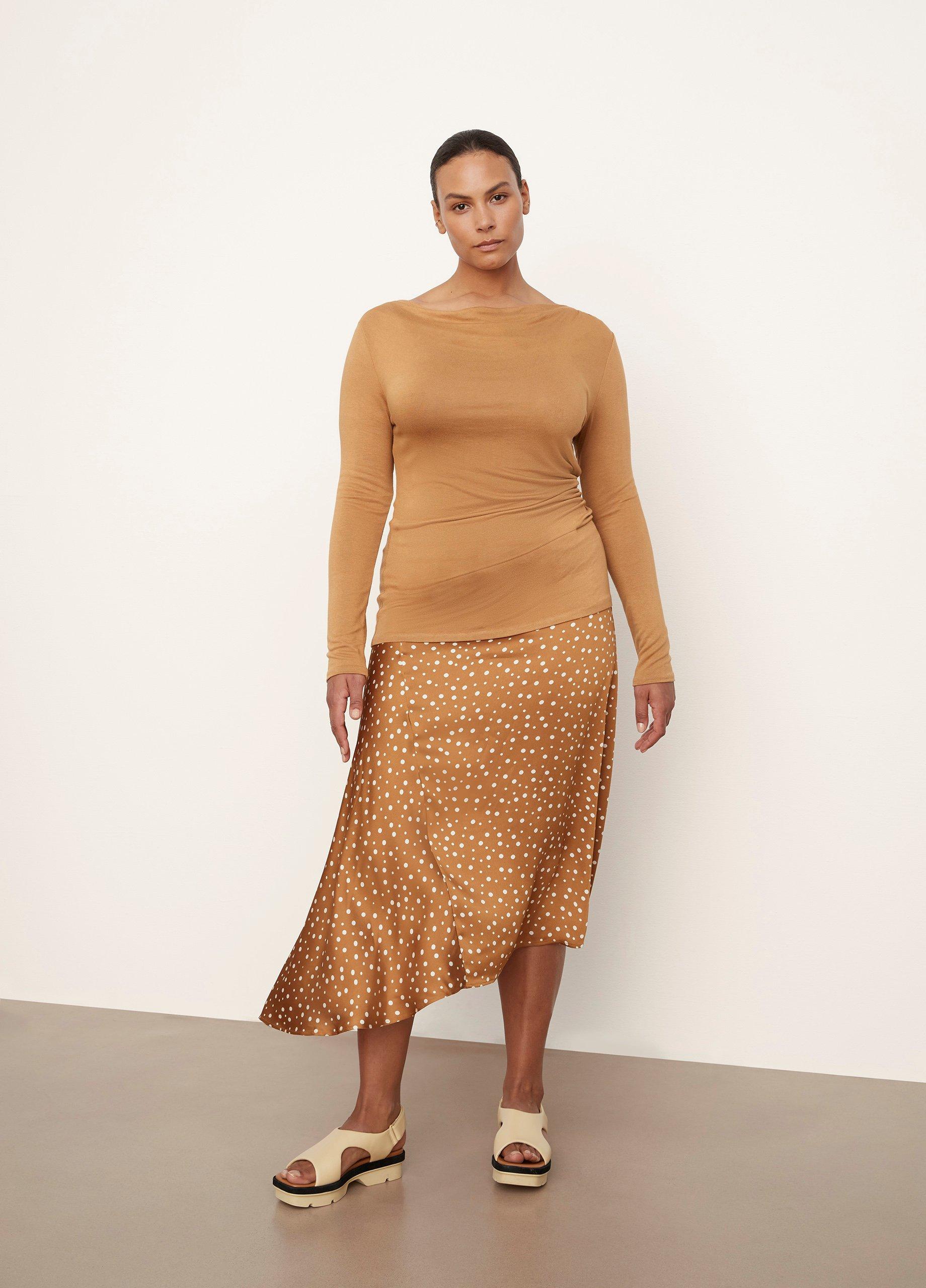 Long Sleeve Draped-Neck Top image number 0