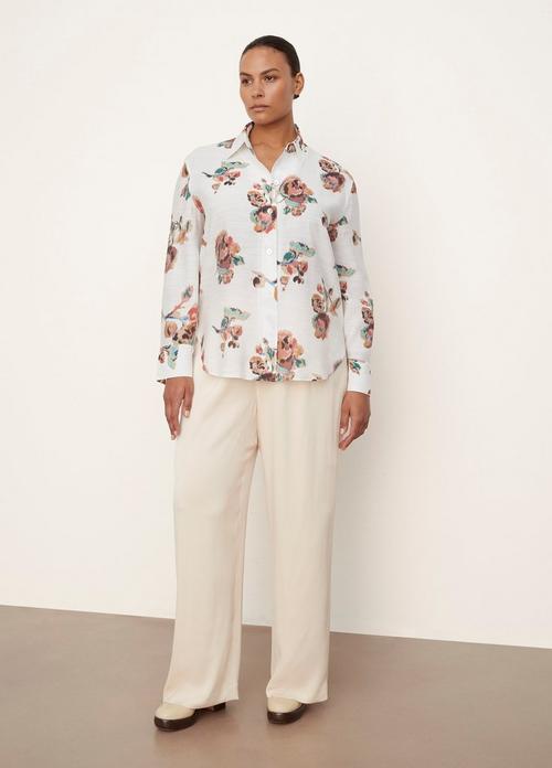 Ikat Floral Relaxed Long-Sleeve Shirt