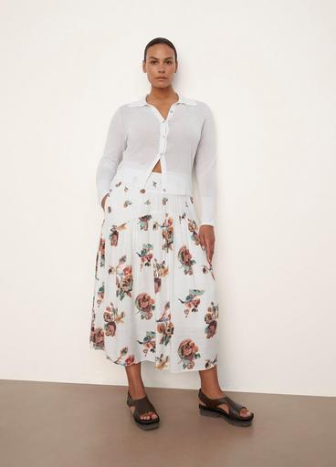 Ikat Floral Smocked Tiered Skirt image number 1