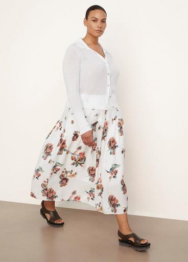 Ikat Floral Smocked Tiered Skirt image number 2