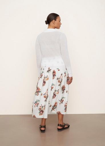 Ikat Floral Smocked Tiered Skirt image number 3