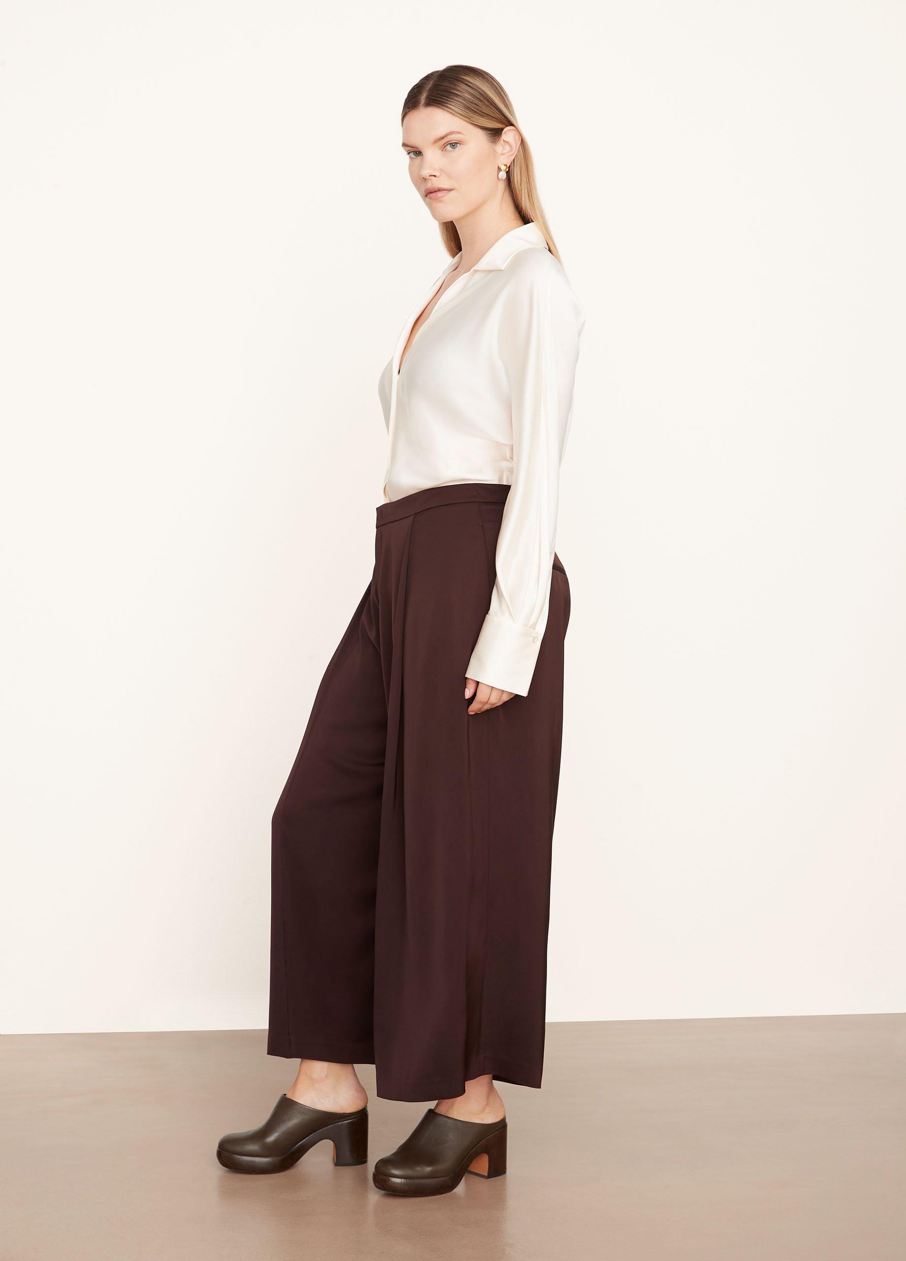 Satin Pleat-Front Wide-Leg Pant image number 2