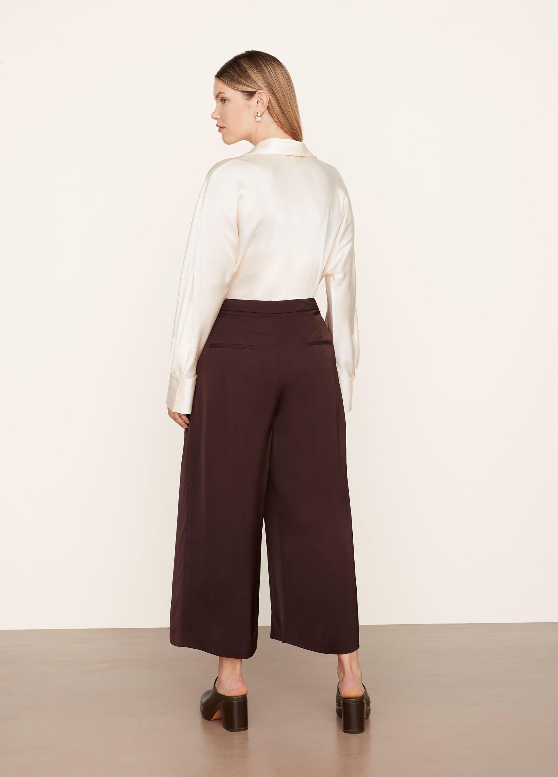 Satin Pleat-Front Wide-Leg Pant image number 3
