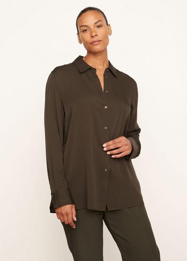 Stretch Silk Slim Fit Blouse image number 1