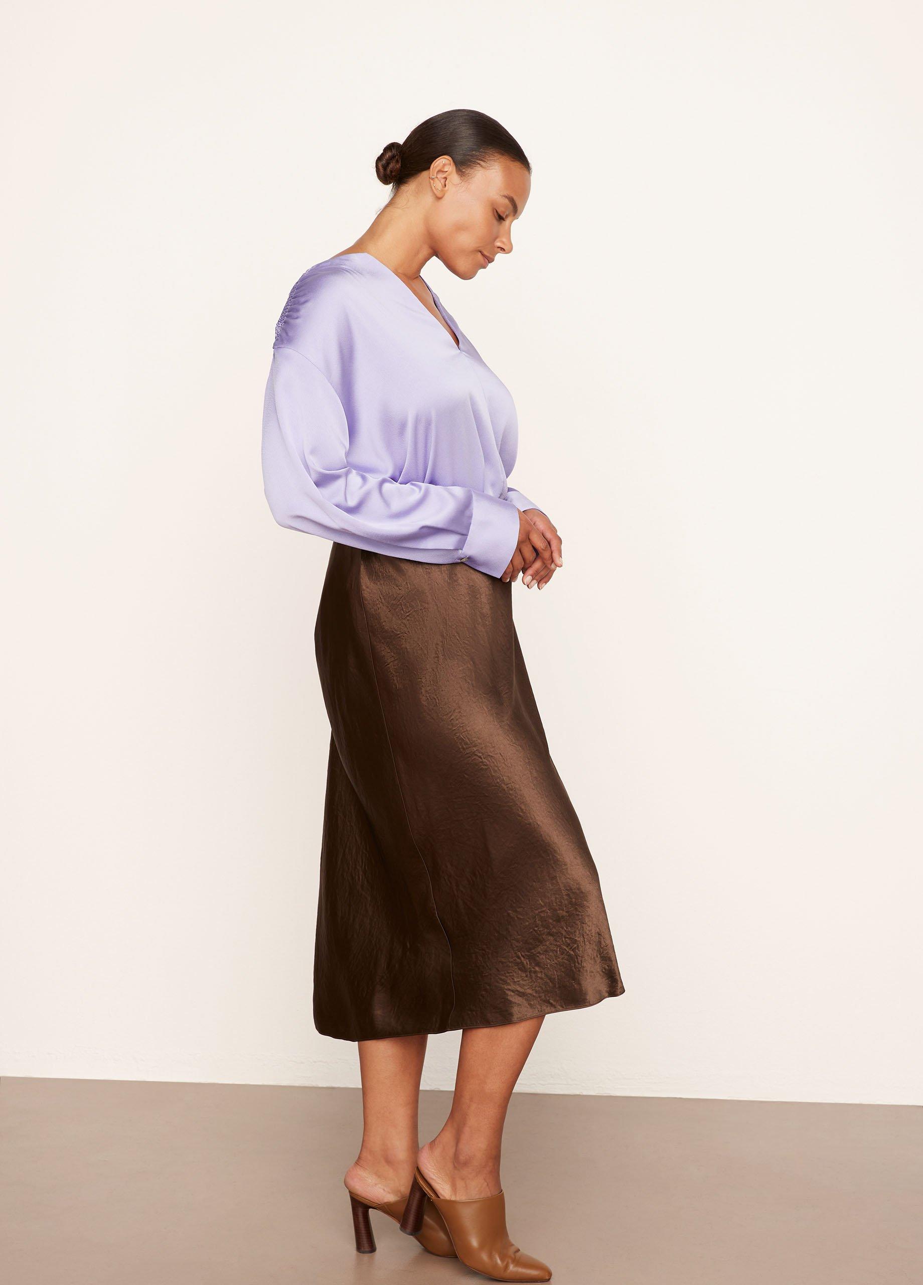 Satin Midi Slip Skirt