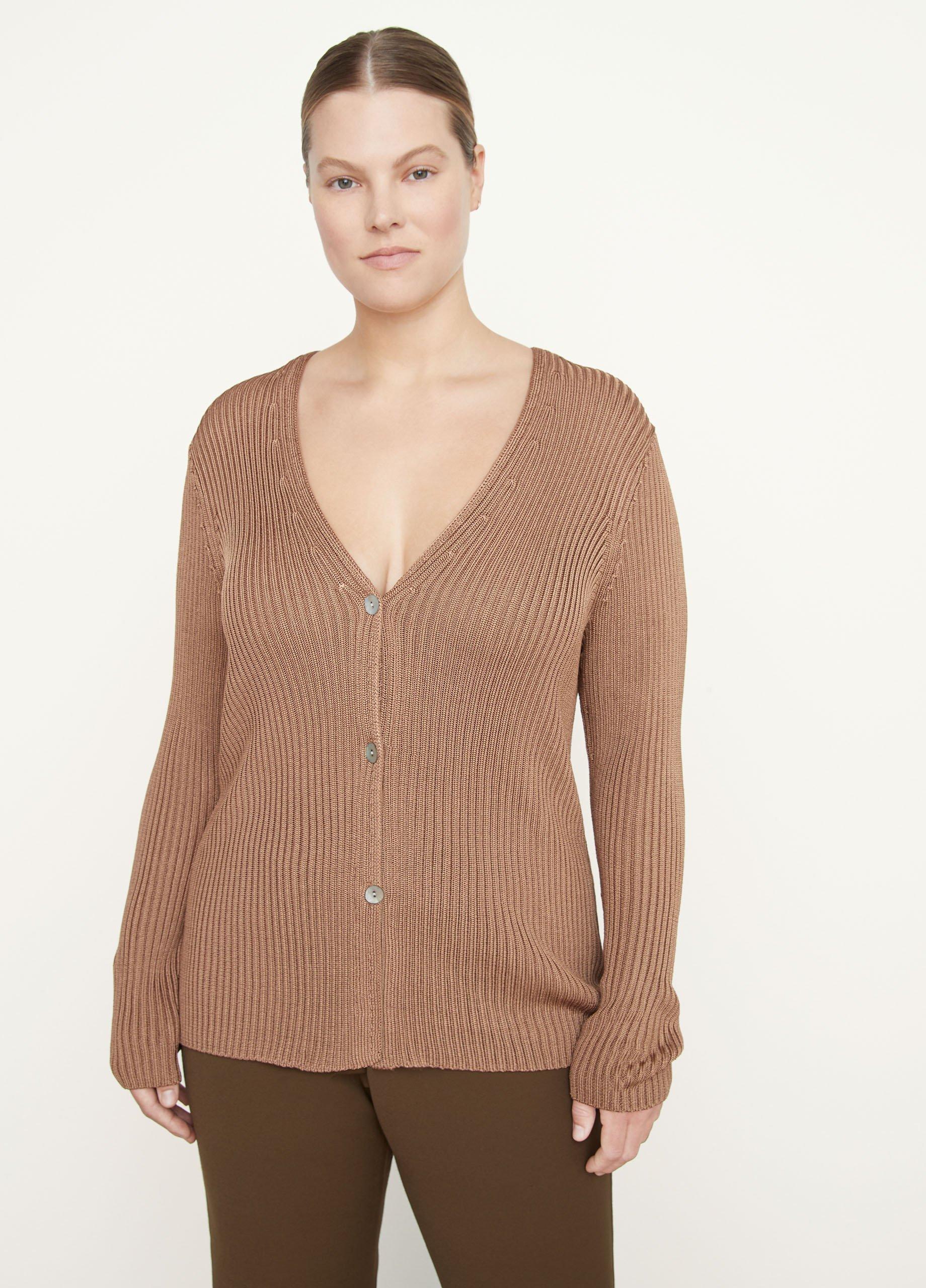 Ribbed Button Cardigan