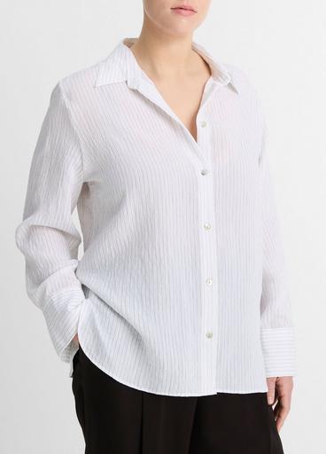 Fine Stripe Relaxed Long-Sleeve Shirt image number 2