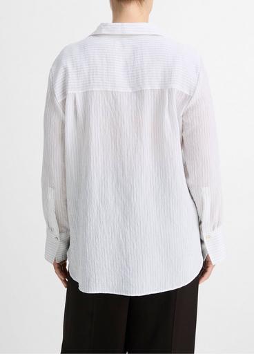 Fine Stripe Relaxed Long-Sleeve Shirt image number 3