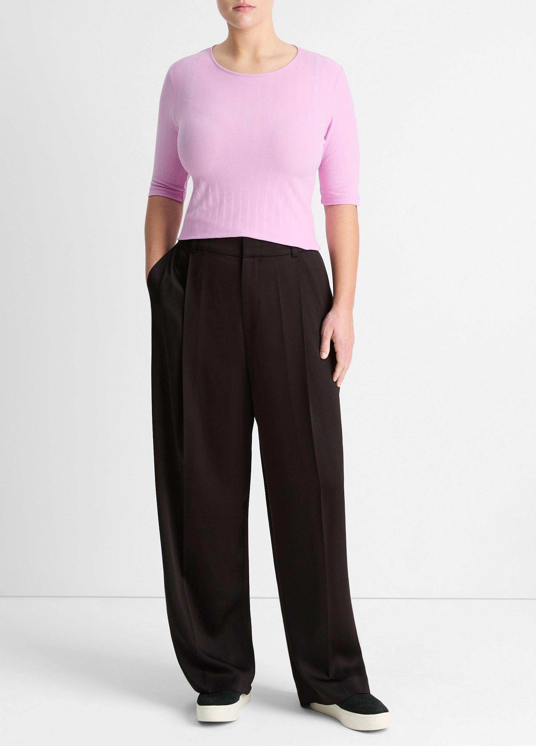 Elbow-Sleeve Crew Neck T-Shirt image number 0