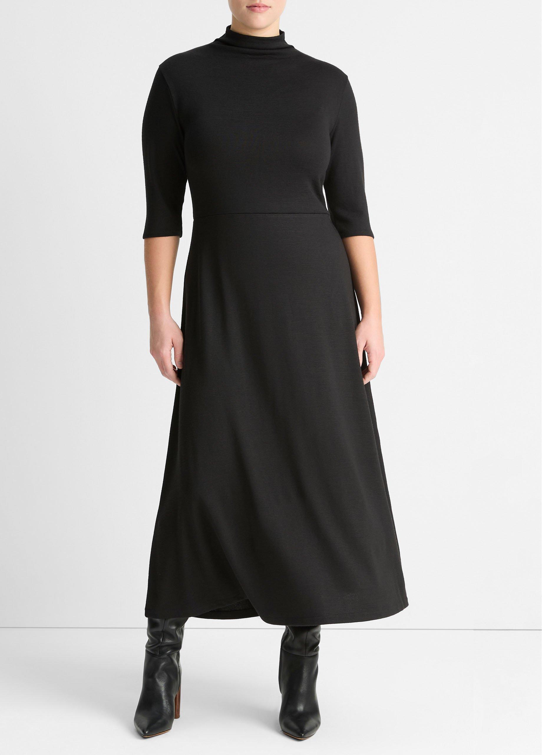 Elbow-Sleeve Turtleneck Dress image number 0