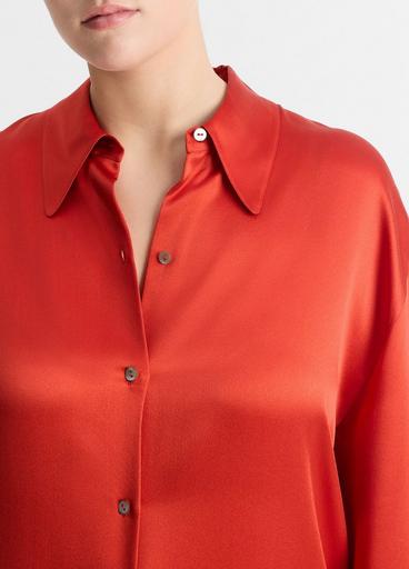 Silk Shaped-Collar Blouse image number 1
