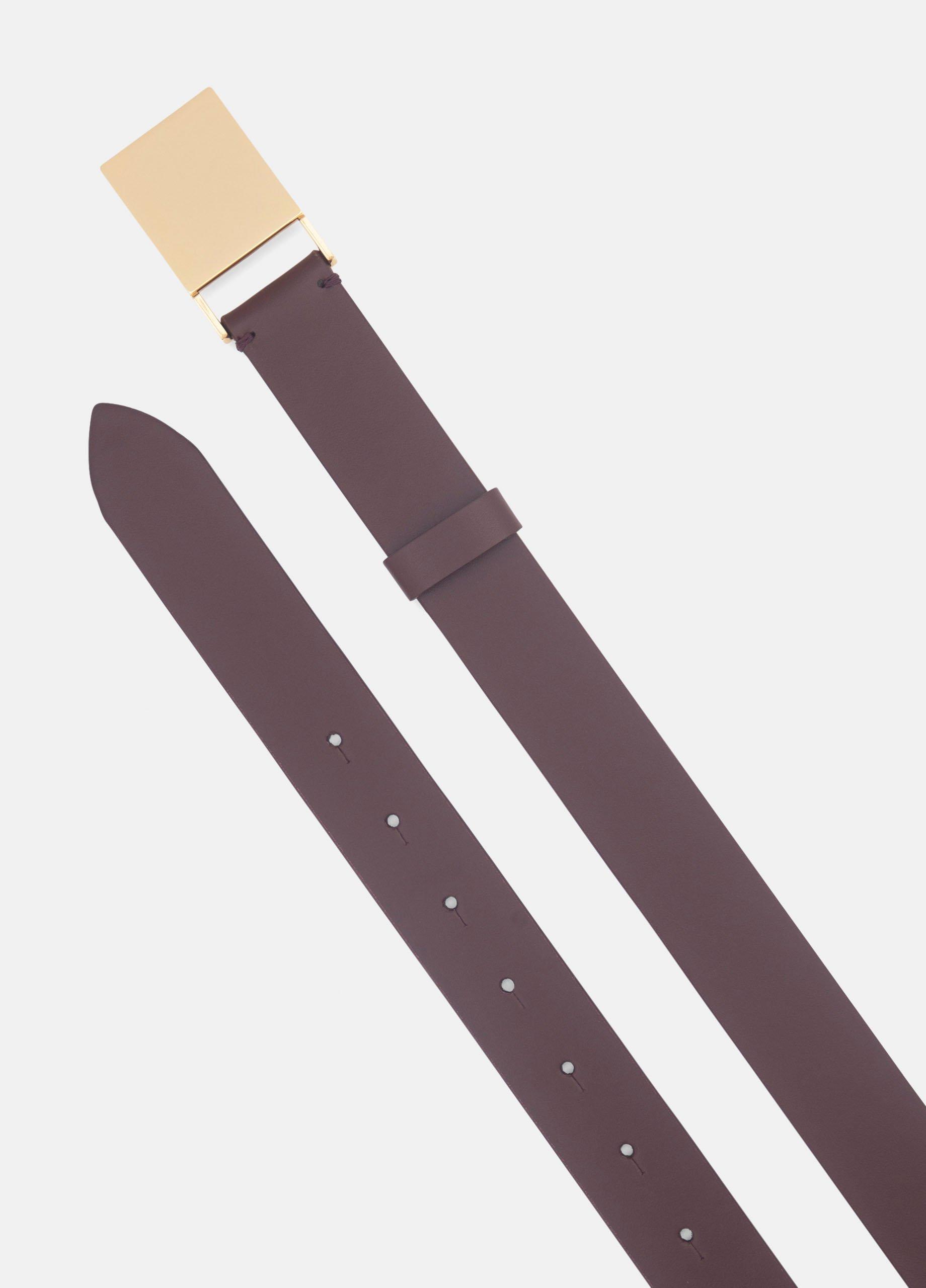 Women's 30mm Plaque Leather Belt image number 2