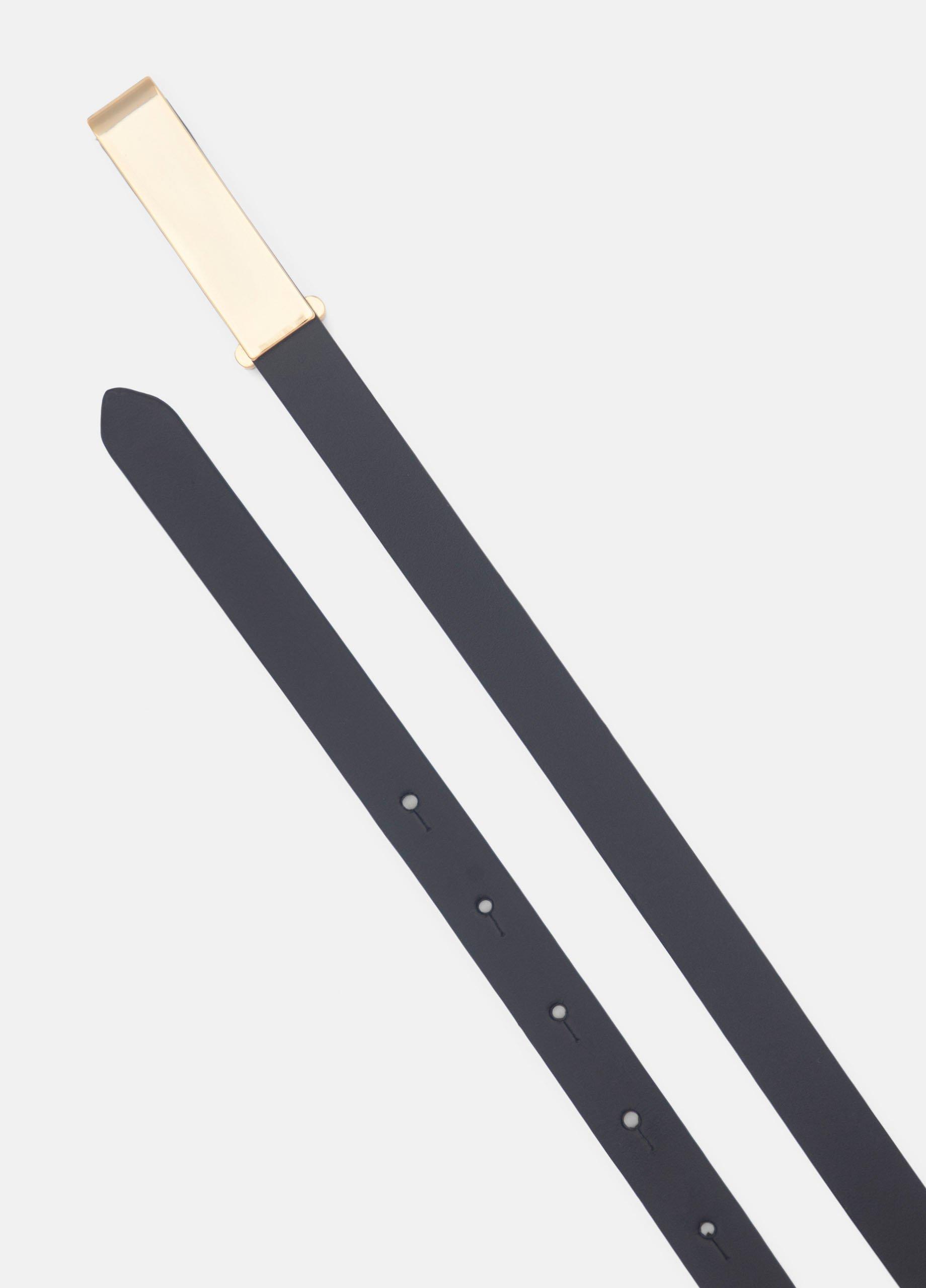 Women's 15mm Elongated Plaque Leather Belt image number 2