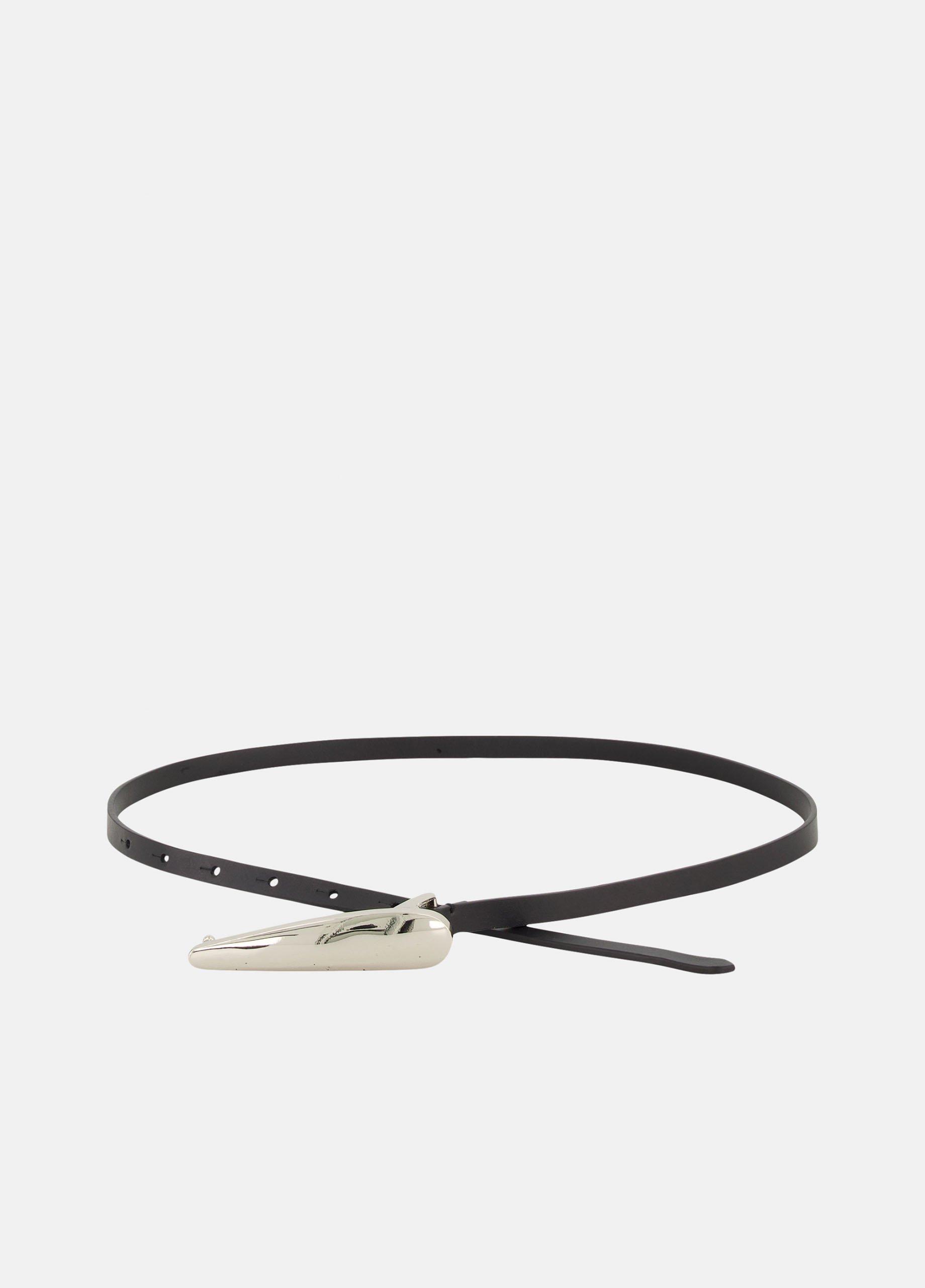 Women's Amalia 15mm Sculptural-Plaque Leather Belt image number 1