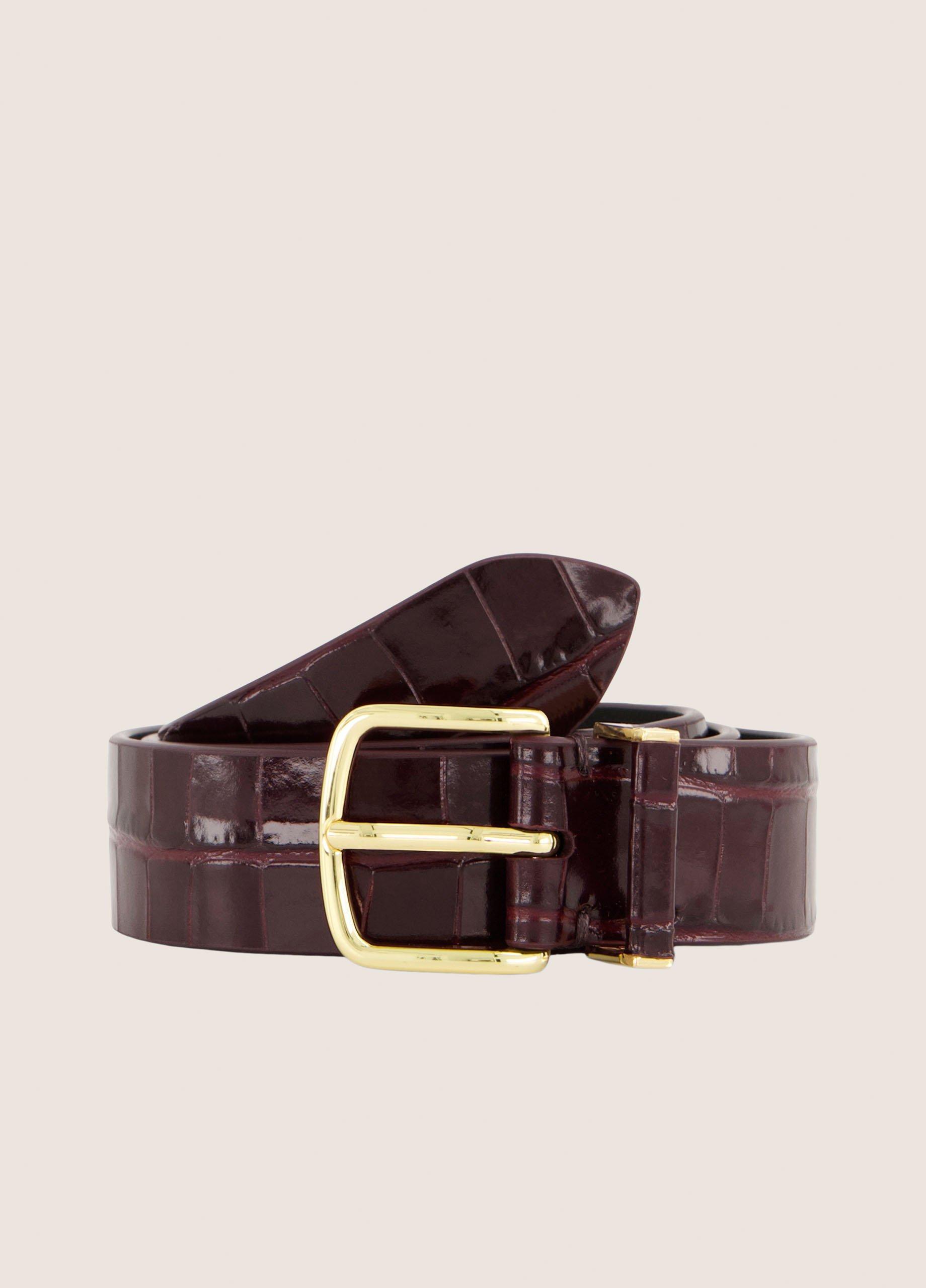 Women's Ellie 32mm Glazed Croc-Embossed Leather Belt image number 0