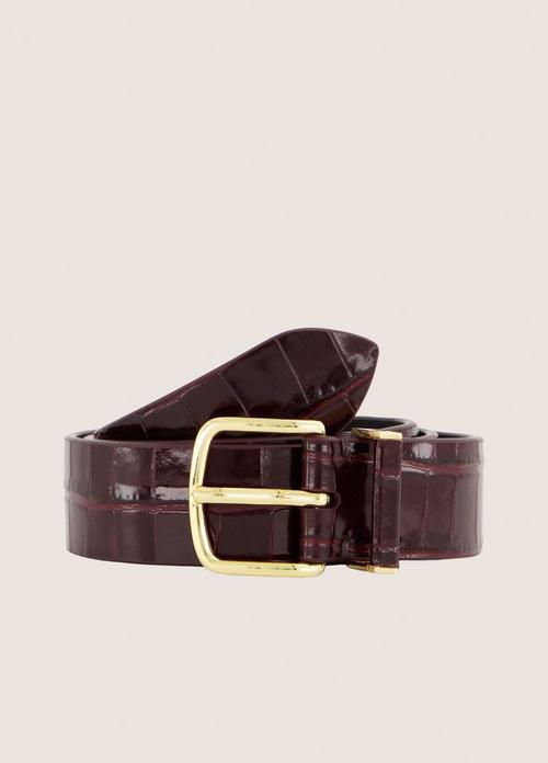 Women's Ellie 32mm Glazed Croc-Embossed Leather Belt