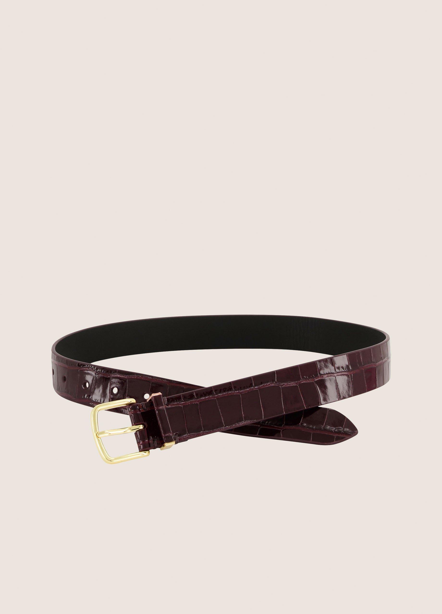 Women's Ellie 32mm Glazed Croc-Embossed Leather Belt image number 1