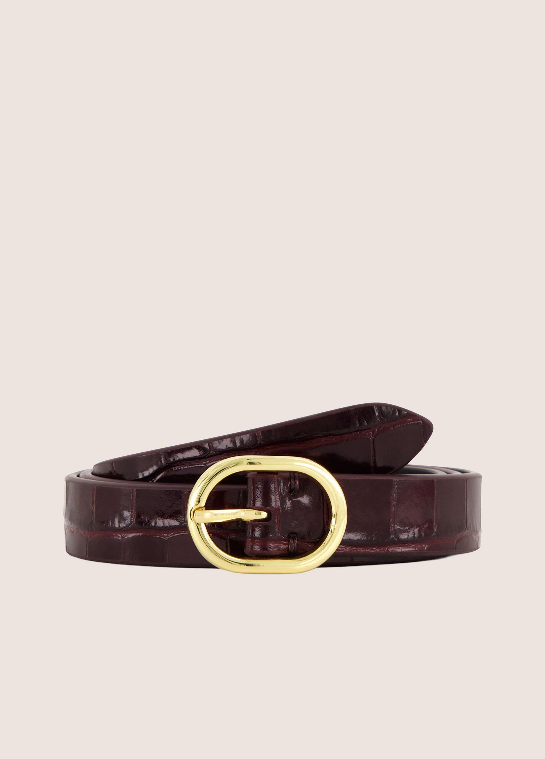 Women's Avery 20mm Glazed Croc-Embossed Leather Belt image number 0