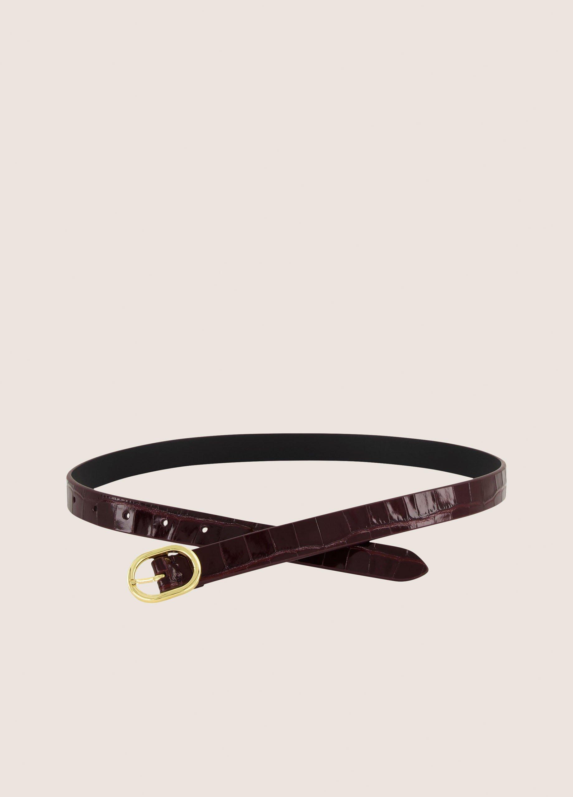 Women's Avery 20mm Glazed Croc-Embossed Leather Belt image number 1