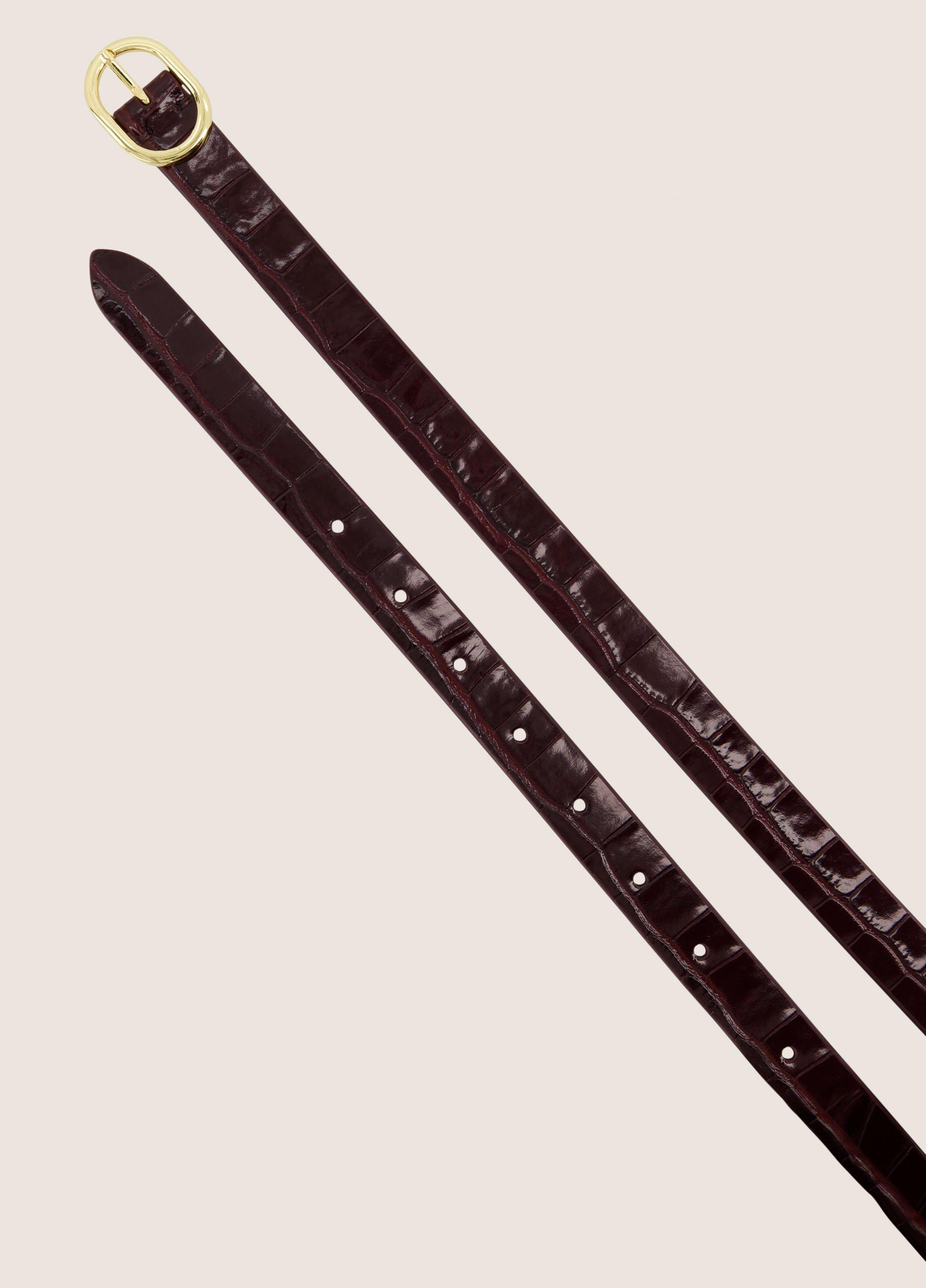 Women's Avery 20mm Glazed Croc-Embossed Leather Belt image number 2