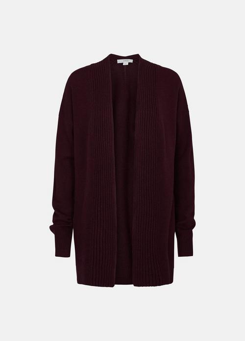 Rib-Trim Wool-Cashmere Cardigan