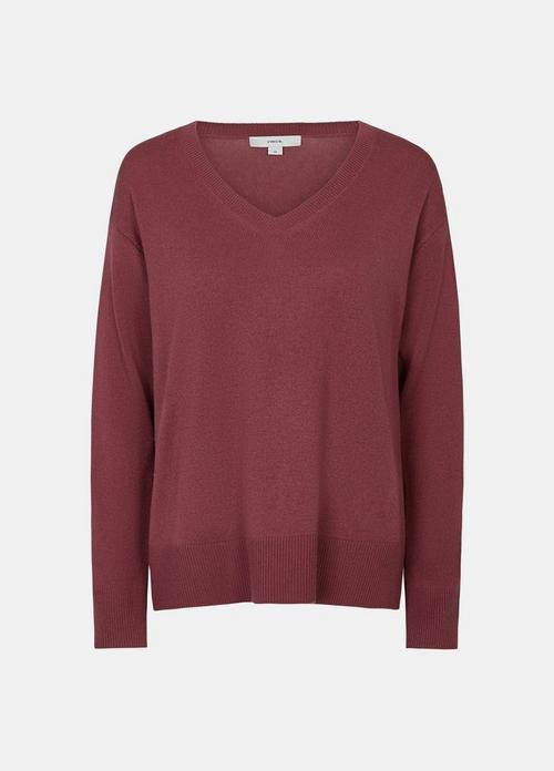 Wool-Cashmere Boxy V-Neck Sweater
