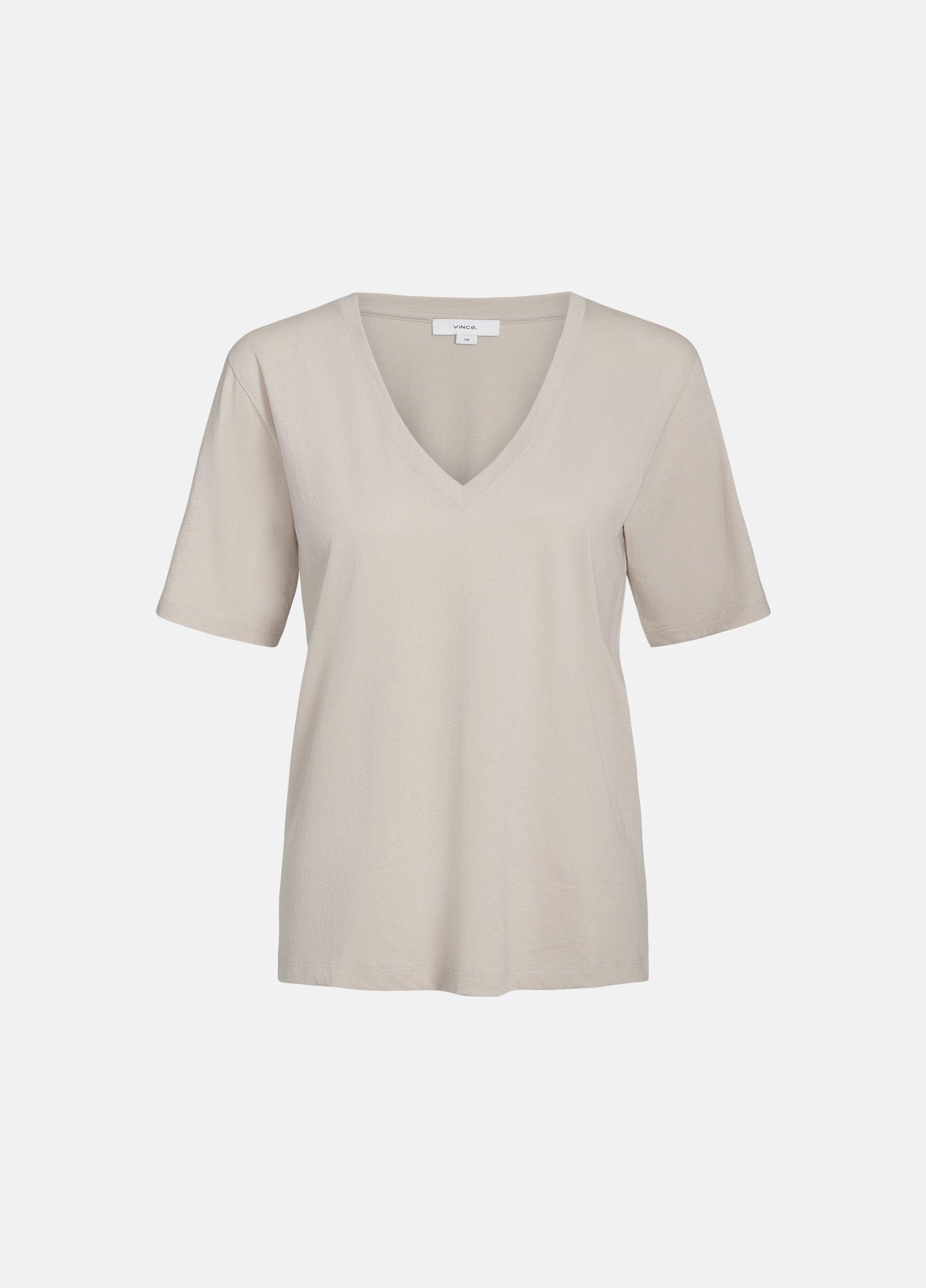 Cotton V-Neck T-Shirt in Women | Vince