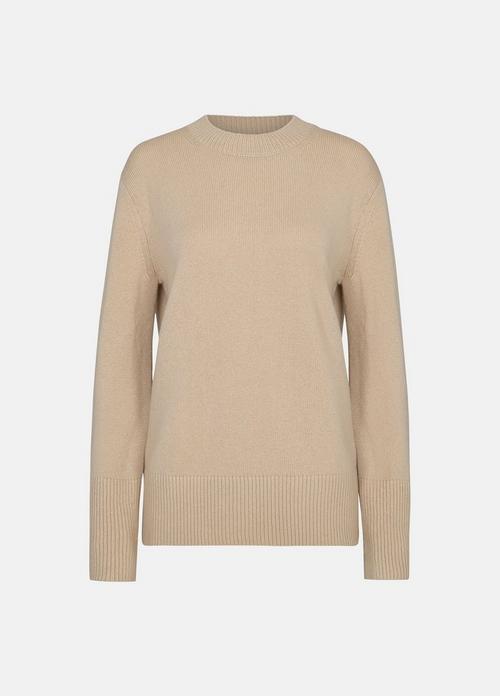 Wool-Cashmere Easy Crew Neck Sweater