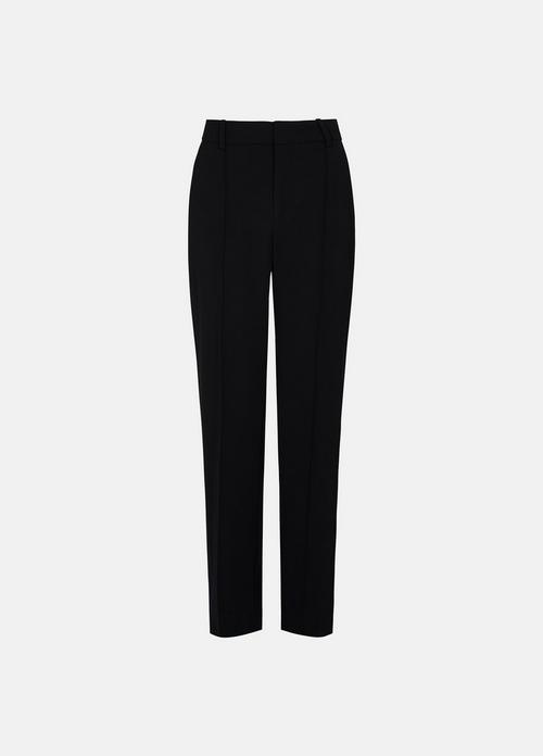 Crepe High-Waist Pintuck Trouser