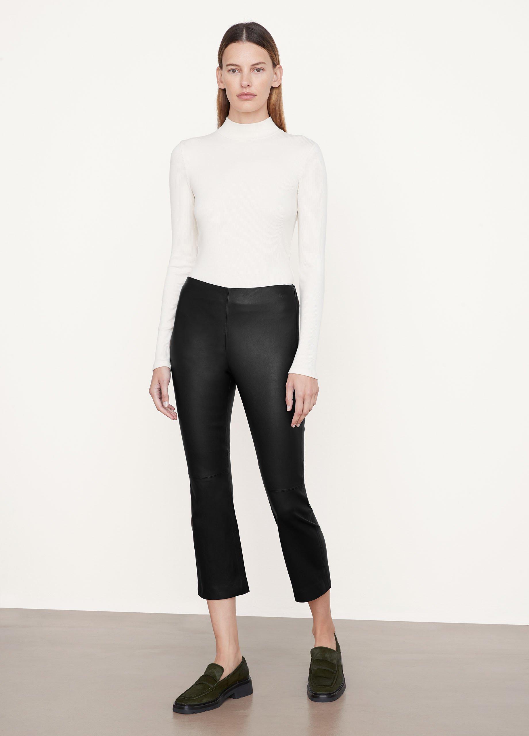 Stretch-Leather Cropped Legging image number 0