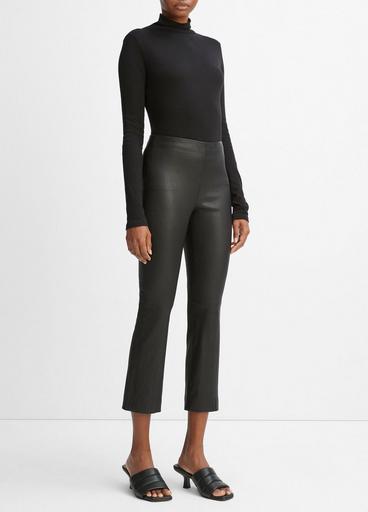 Stretch-Leather Cropped Legging in Leggings | Vince