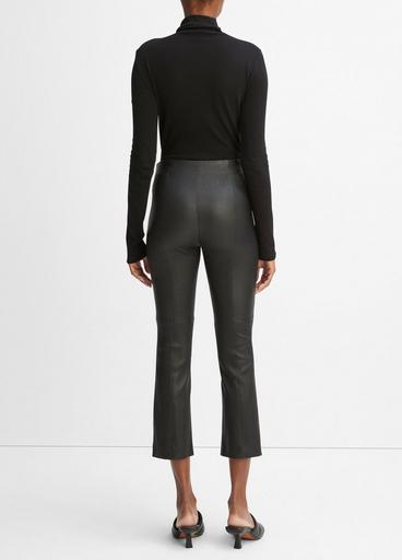 Stretch Leather Cropped Legging image number 3