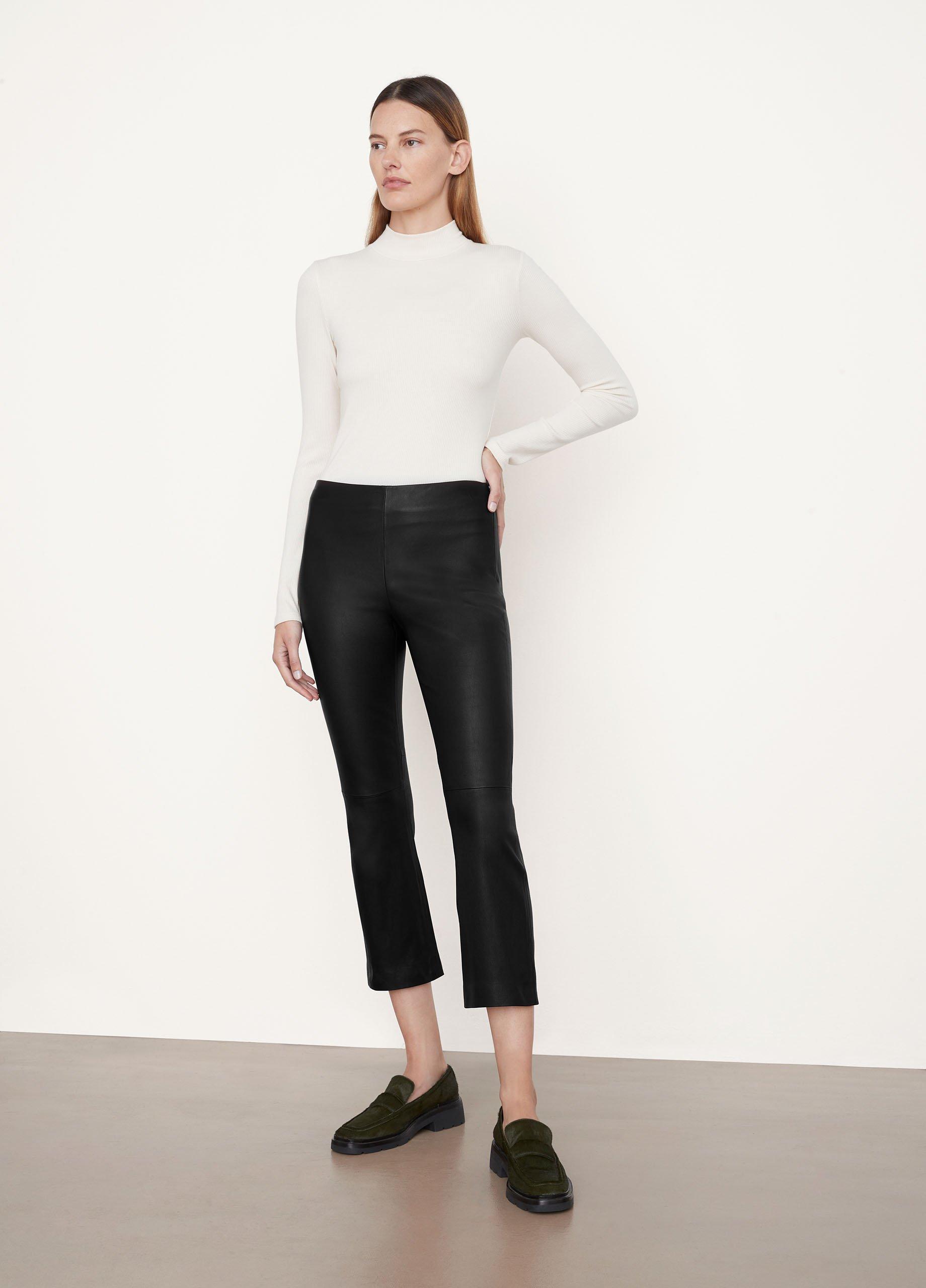 Stretch-Leather Cropped Legging image number 1