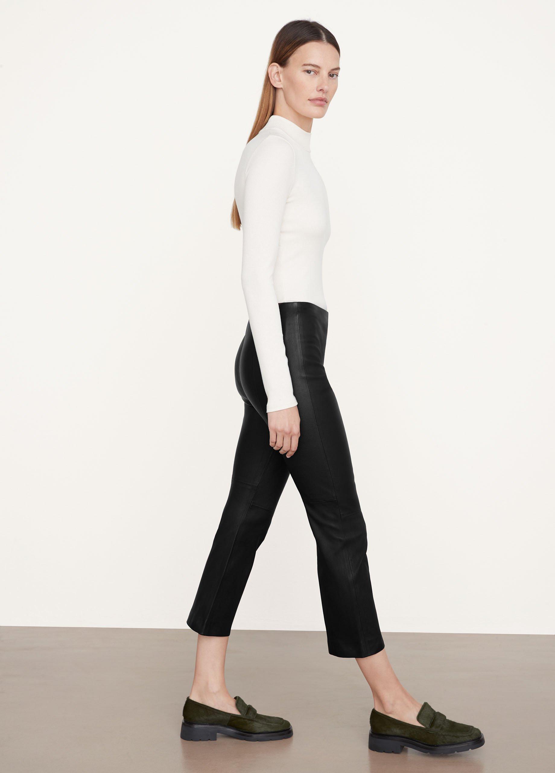 Stretch-Leather Cropped Legging image number 2