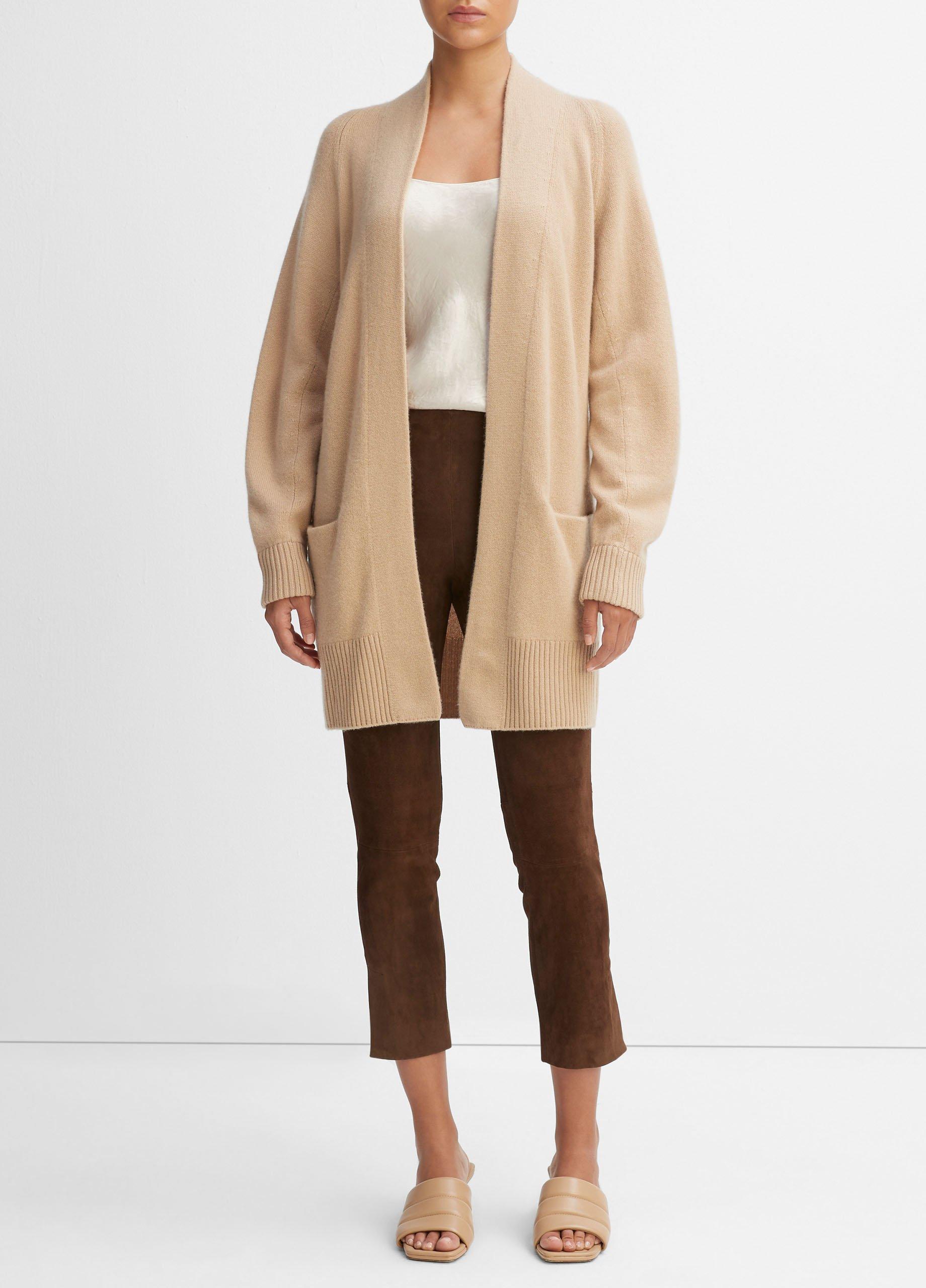 빈스 Vince Cashmere Open Front Cardigan,CAMEL