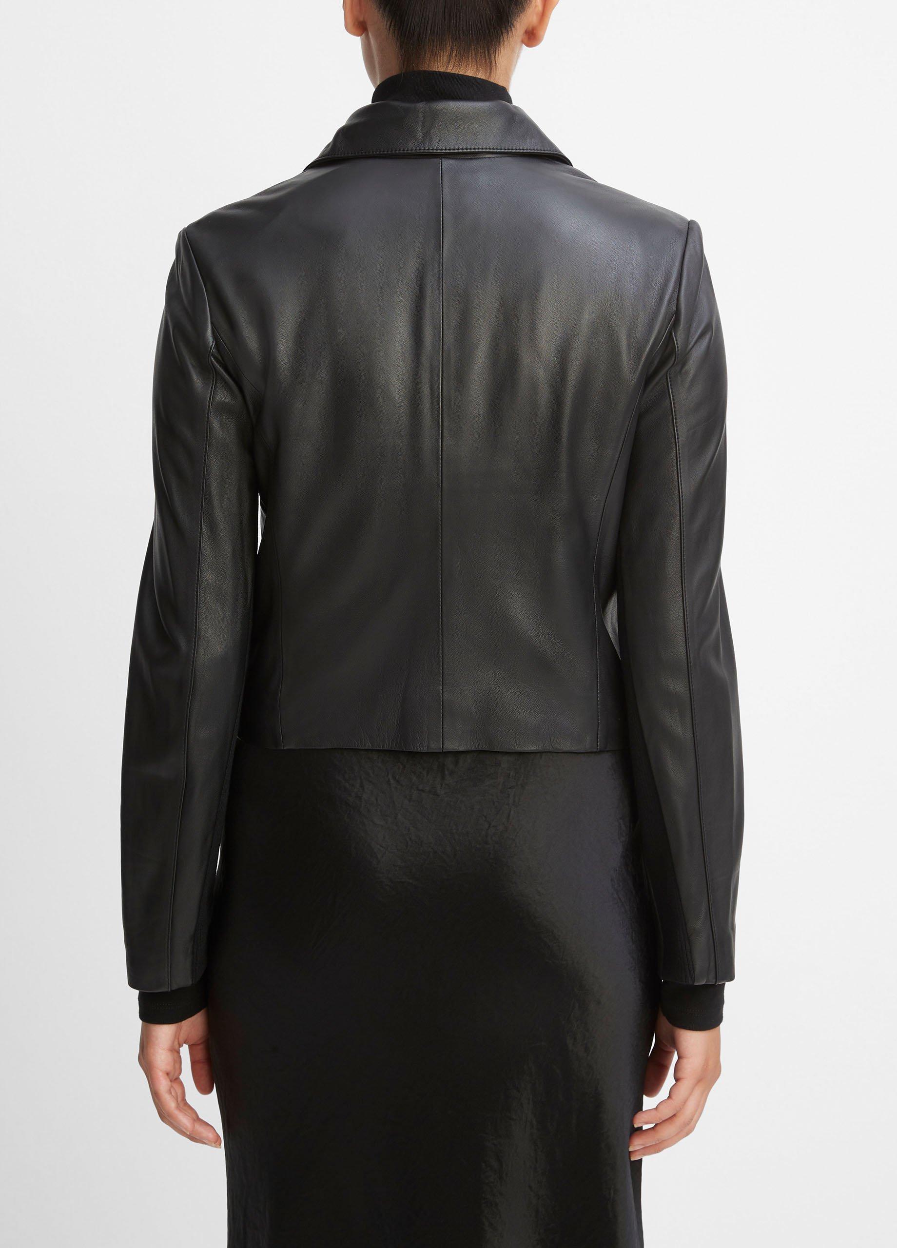 Vince black cherry leather on sale jacket