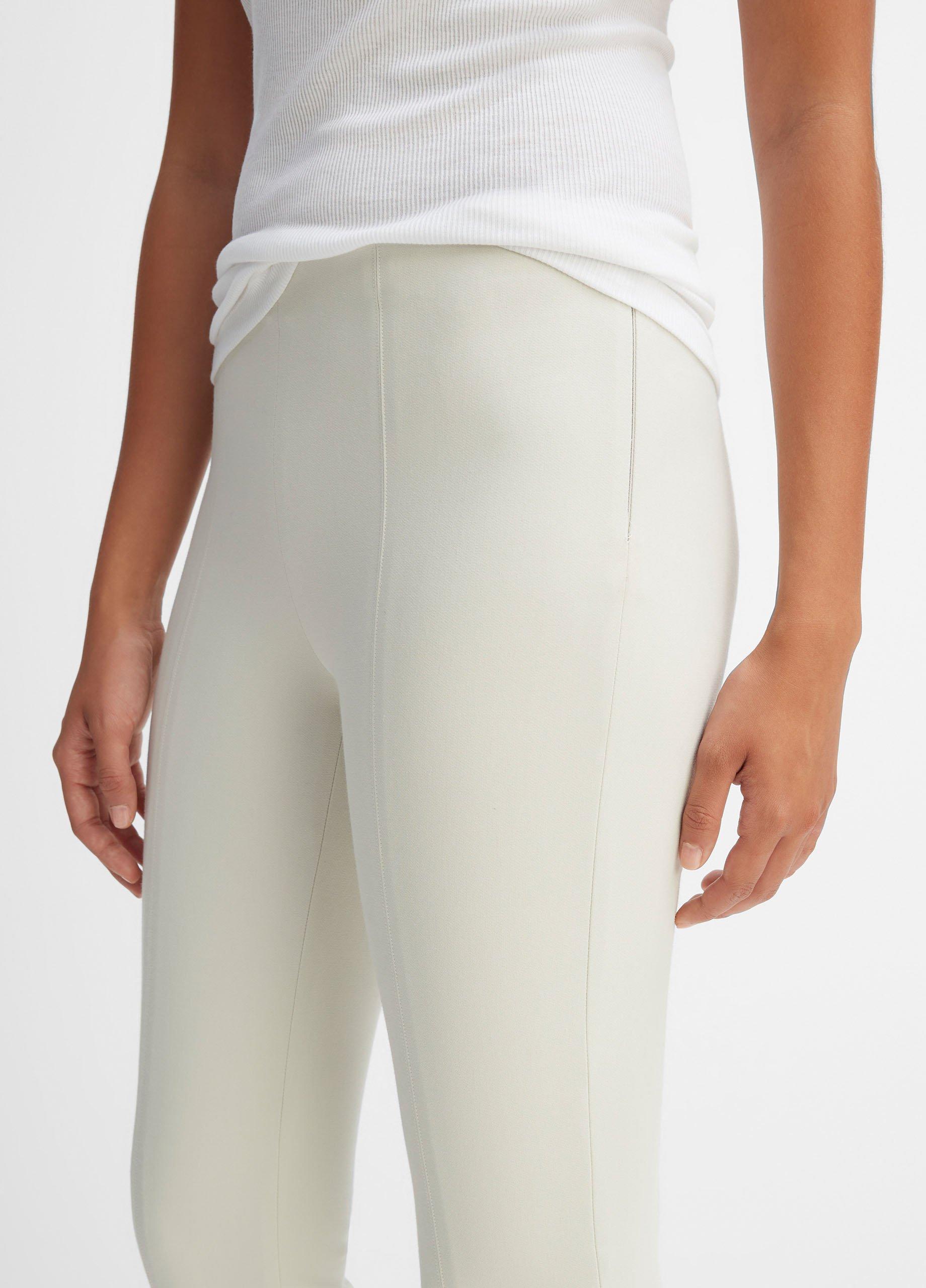 Vince Stitch Front Seam Ponte Legging in White