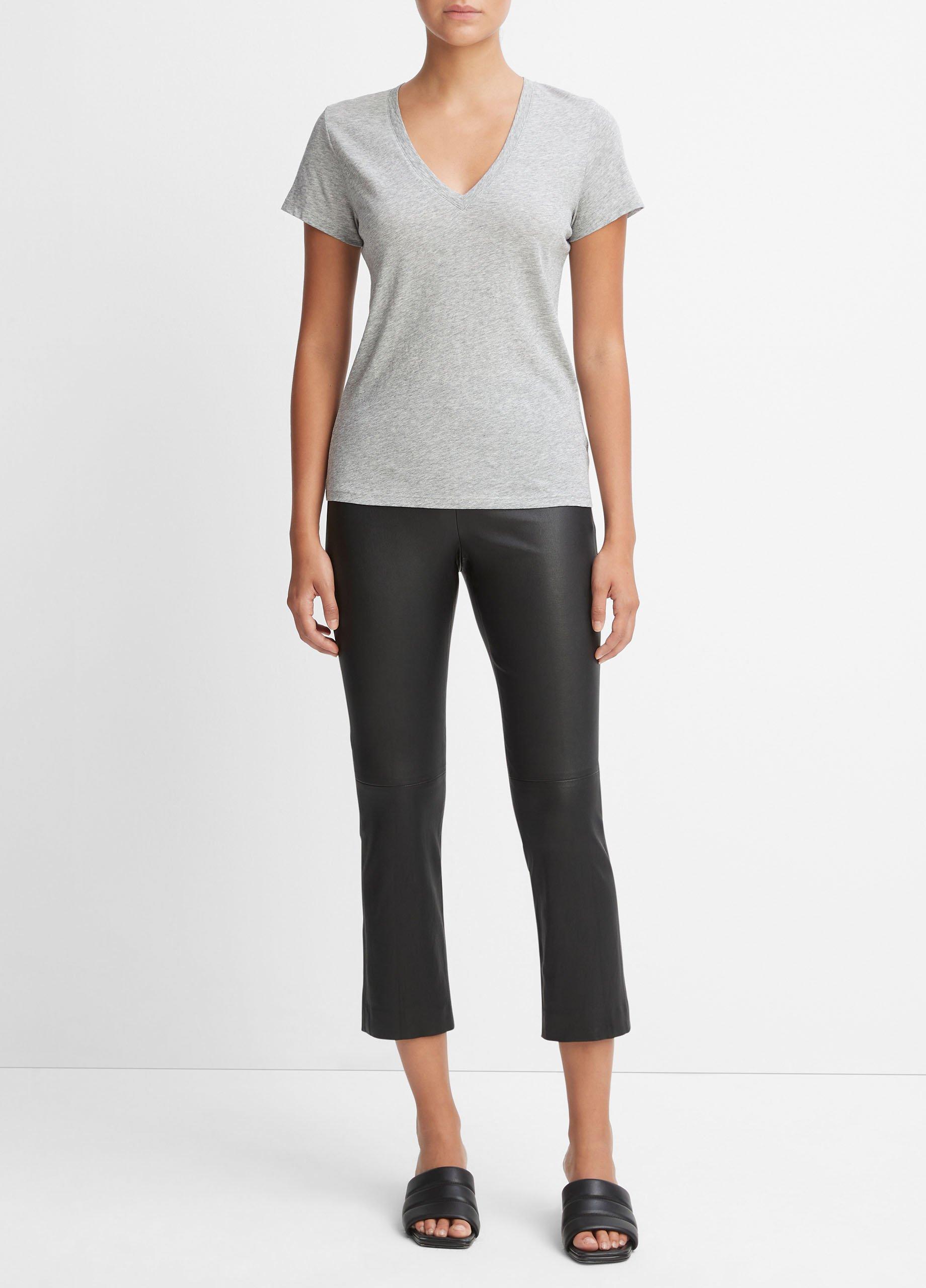 人気ブランドからコーディネートを探す Pima Essential Cotton Vince | Sleeve Short in T-Shirt V-Neck カットソー(長袖/七分)