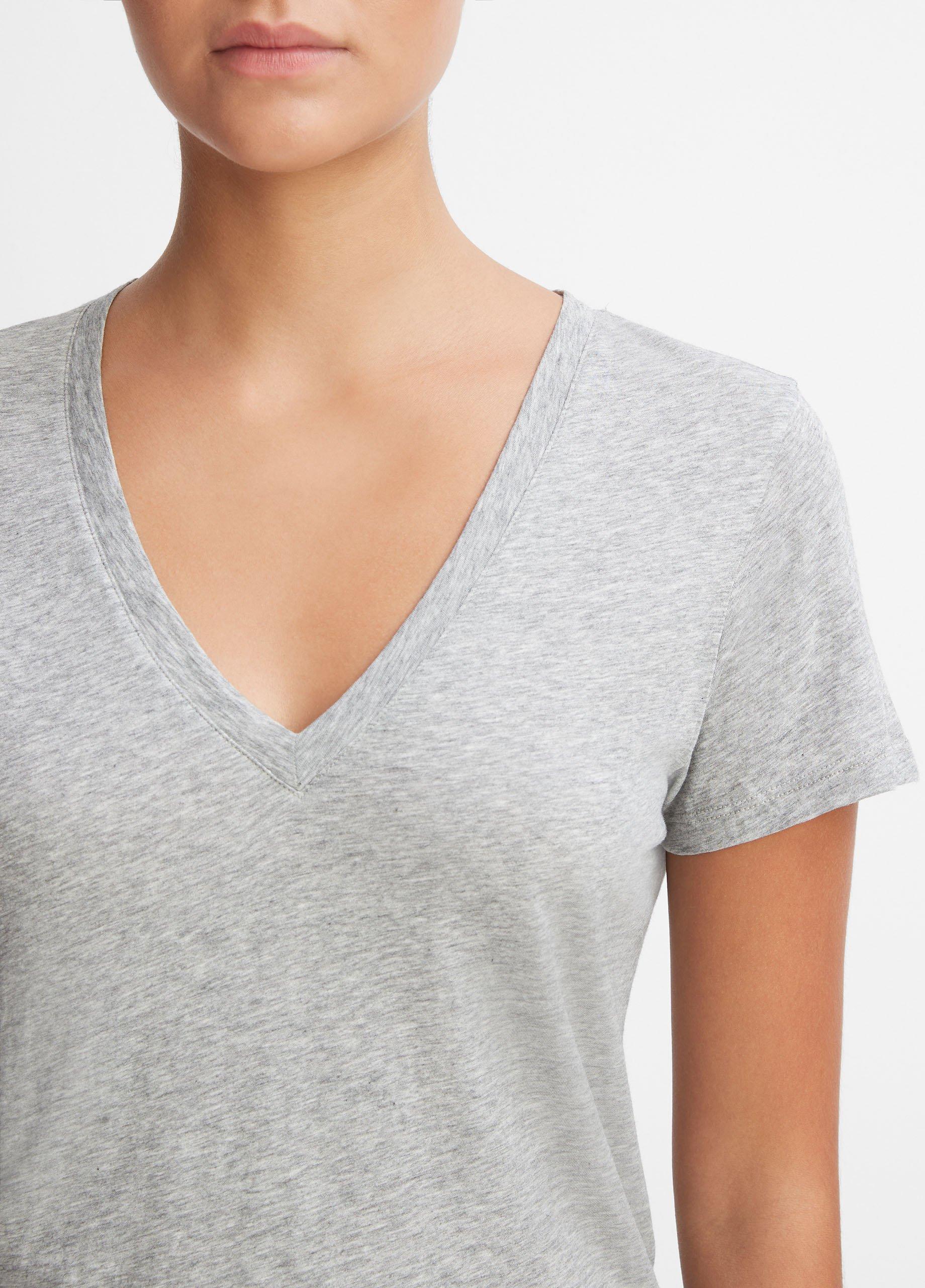 Essential Pima Cotton V-Neck T-Shirt image number 1