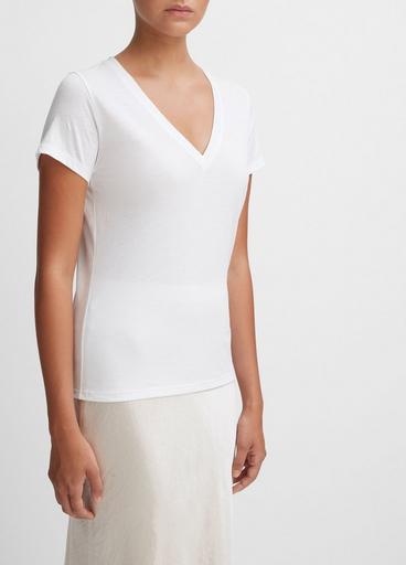 Essential Pima Cotton V-Neck T-Shirt image number 2