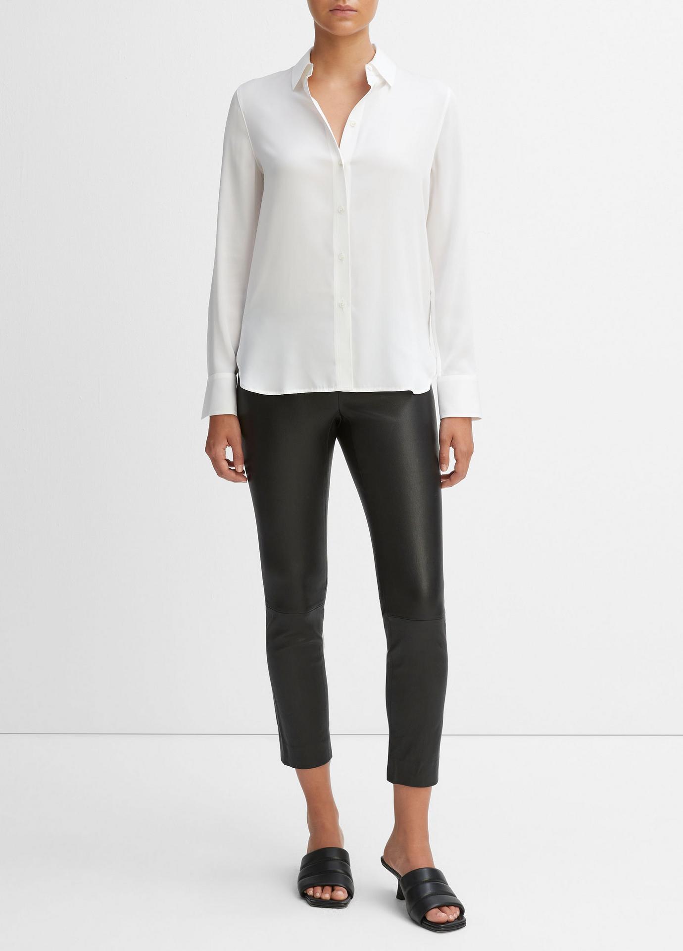 Vince Slim Fitted Stretch-Silk Blouse