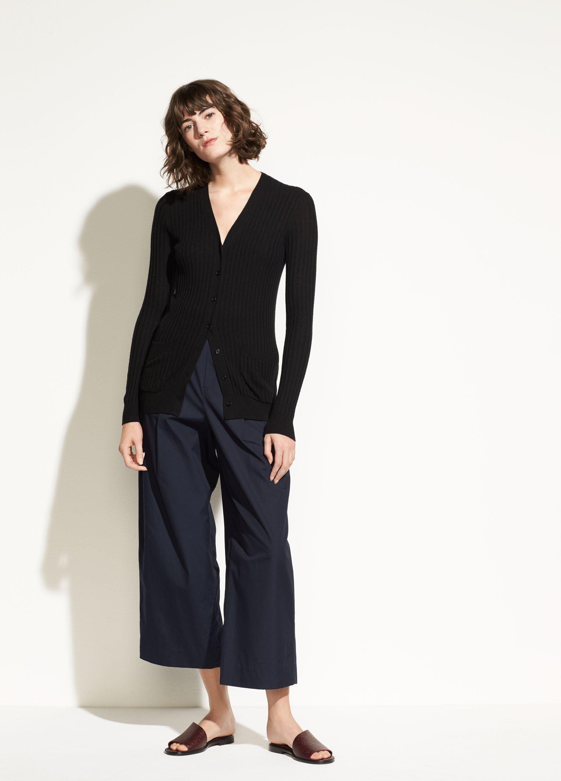 Rib Skinny Cashmere Cardigan image number 1